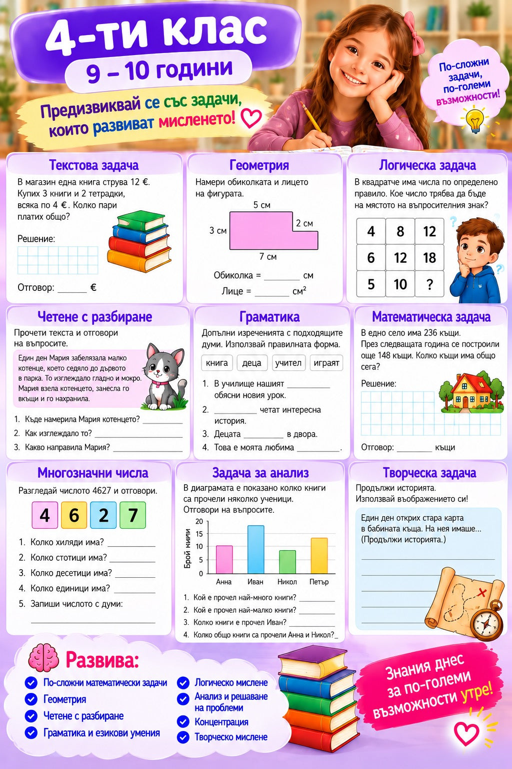 Примерни задачи за 4-ти клас
